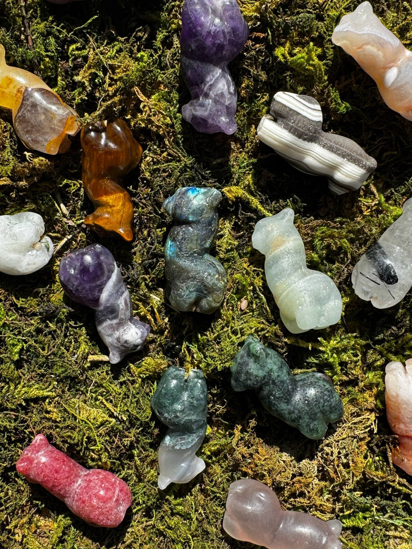 Mixed Material Mini Llama Carvings