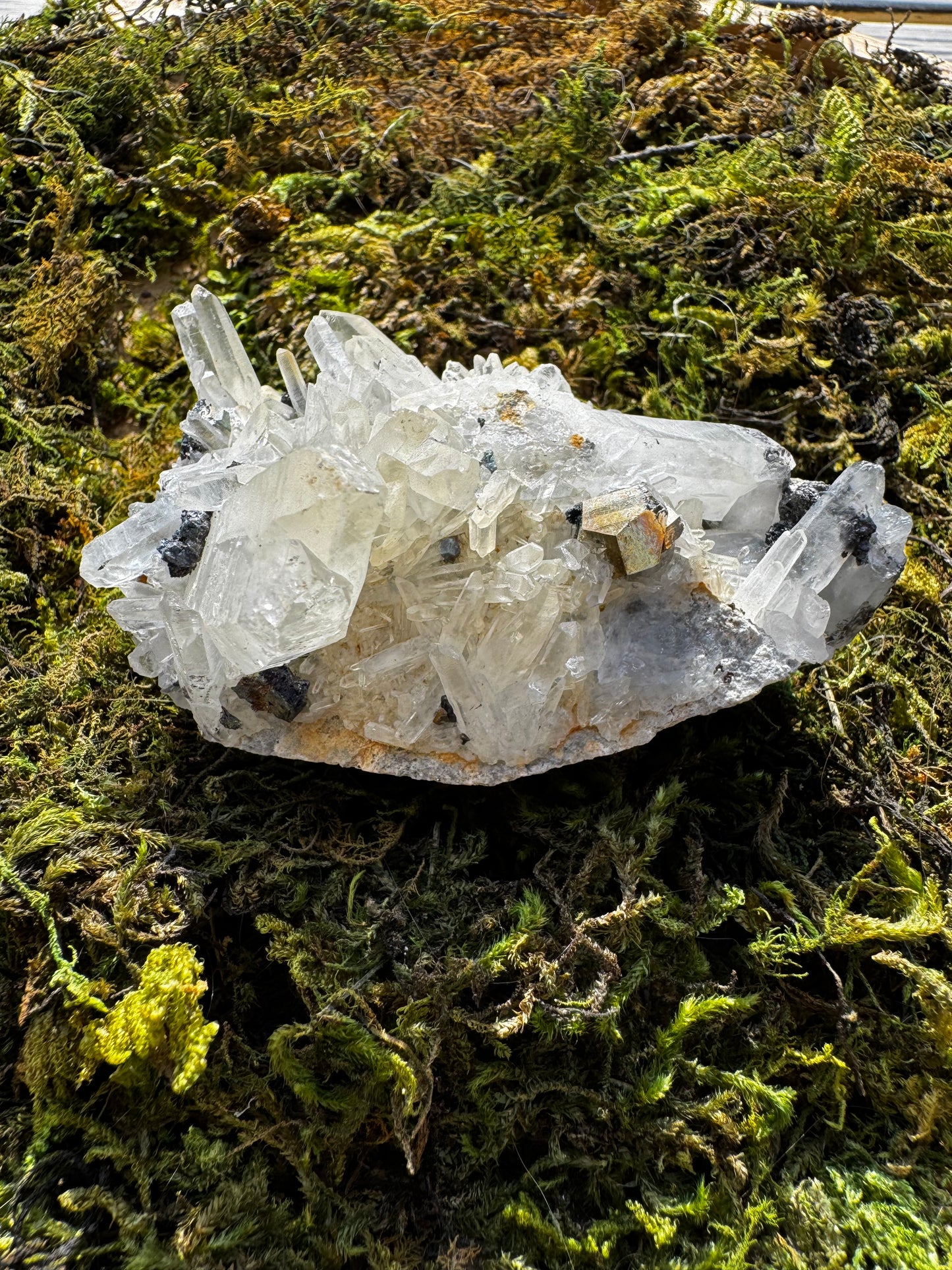 Clear Quartz with Pyrite Specimen