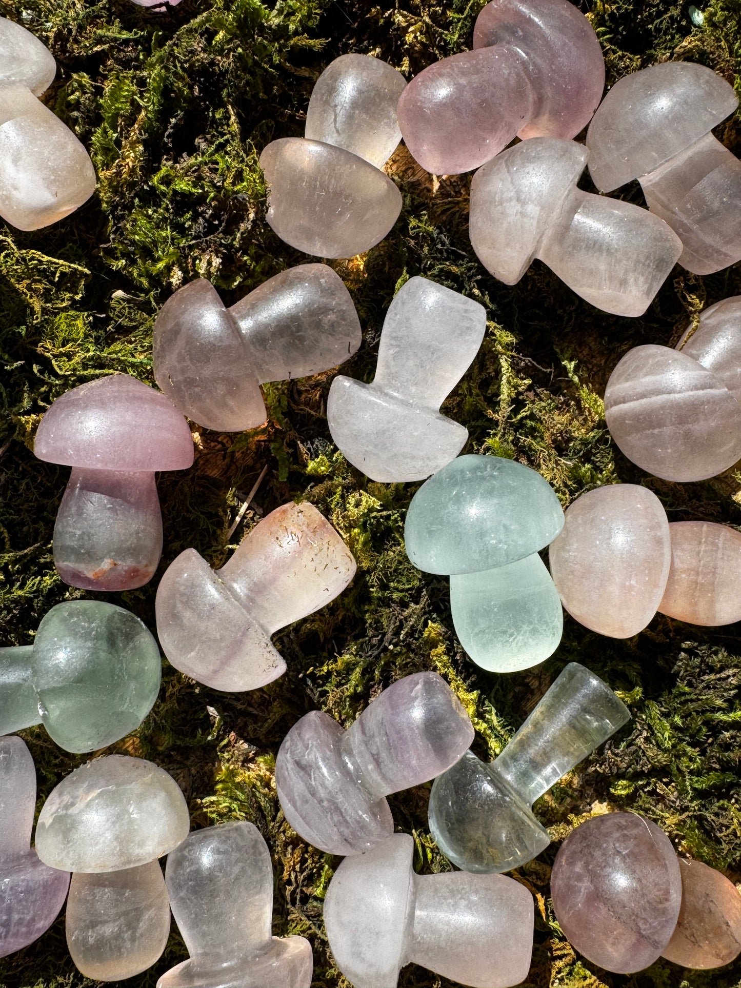 Fluorite Mushroom Carvings