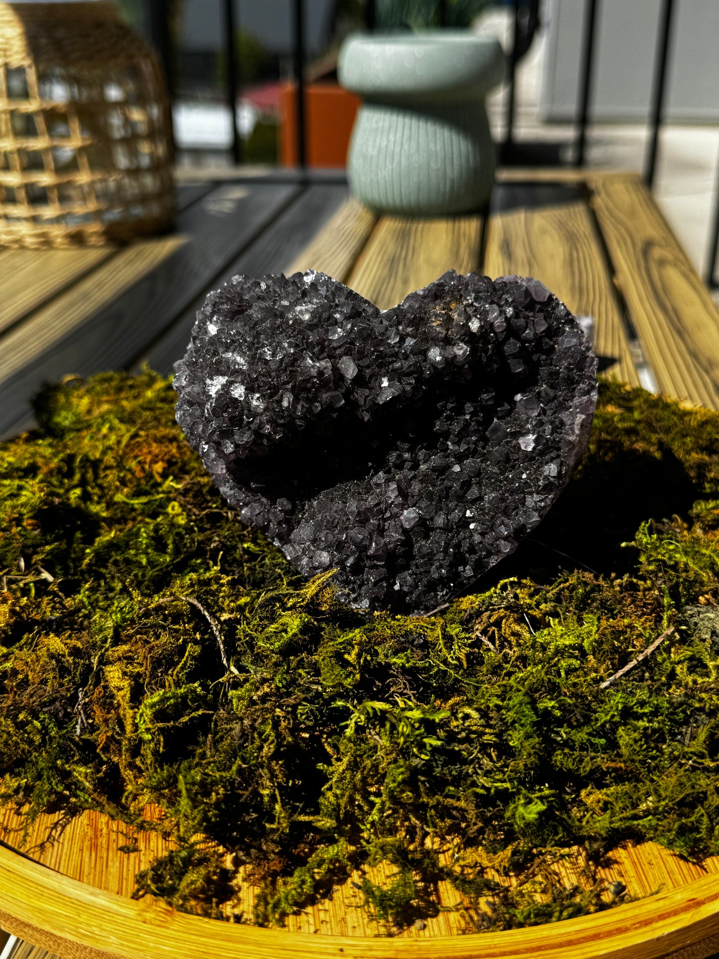 Black Amethyst Heart